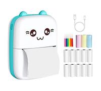 JiaoNe Mini Stampante, Stampante tascabile portatile, Stampante senza inchiostro termico intelligente senza fili, stampante fotografica per smartphone, blu