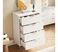 JiaOyu Cassettiera bianca, credenza con 4 cassetti, credenza multiuso per soggiorno, camera da letto, corridoio, 90 x 60 x 34 cm (larghezza x altezza)