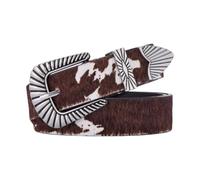 JIARY Cintura Donna Pelle, Cinture alla Moda con Stampa Animalier, Cintura Vintage Casual per Jeans, Pantaloni, Abiti, Cintura Western con Fibbia Incisa,Brown a,115CM/45.3''