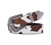 JIARY Cintura Donna Pelle, Cinture alla Moda con Stampa Animalier, Cintura Vintage Casual per Jeans, Pantaloni, Abiti, Cintura Western con Fibbia Incisa,Brown b,115CM/45.3''