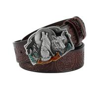 JIARY Cintura in Pelle Western per Uomo E Donna, Cintura Cowboy Uomo, Cinture da Cowgirl Occidentale con Fibbia Incisa, Cinture Goffrate da Campagna per Jeans E Pantaloni,Brown a,110CM/43.3''