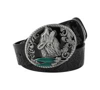 JIARY Cintura in Pelle Western per Uomo E Donna, Cintura Cowboy Uomo, Cinture da Cowgirl Occidentale con Fibbia Incisa, Cinture Goffrate da Campagna per Jeans E Pantaloni,Black b,125CM/49.2''
