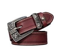JIARY Cintura in Pelle Western per Uomo E Donna, Cinture Vintage con Fibbia Incisa, Cintura Cowboy Uomo, Cintura Casual da Uomo per Jeans E Pantaloni,A Reddish Brown,100CM/39.4''