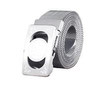 JIARY Cintura Uomo Acciaio Inossidabile, Cinture da Uomo Intrecciata Metallo, Cintura Moda con Fibbia Automatica in Acciaio Inossidabile con Incisioni di Animali,Style c,120CM/47.3''
