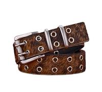 JIARY Cintura Uomo Pelle Cuoio Vero, Cinture da Uomo Classica, Cinture Business Casual con Fibbia A Doppio Ago, Cintura da Lavoro Uomo per Jeans Pantaloni,A Brown,125CM/49.2''