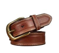 JIARY Cintura Uomo Pelle Fibbia ad Ardiglione, Cinture de Regolabile Western con Rivetti, Cintura de Borchiata Casual de Punk con Fibbia in Ottone Metallica,Light Brown,115CM/45.3''