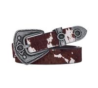 JIARY Cintura Western Donna Pelle, Cinture Stampa Animalier con Fibbia Incisa Vintage, Cinture da Donna in Pelle di Mucca, Cintura Casual per Jeans Pantaloni Abiti,Brown a,95CM/37.4''