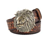 JIARY Cintura Western Uomo, Cintura Cowboy Cowgirl per Uomo E Donna, Cinture Occidentale con Fibbia Personalizzato, Cinture Vintage Goffrate per Jeans E Pantaloni, Rodeo,A Orange,120CM/47.3''