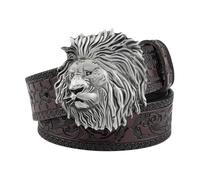 JIARY Cintura Western Uomo, Cintura Cowboy Cowgirl per Uomo E Donna, Cinture Occidentale con Fibbia Personalizzato, Cinture Vintage Goffrate per Jeans E Pantaloni, Rodeo,Dark Brown b,100CM/39.4''