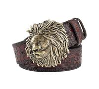 JIARY Cintura Western Uomo, Cintura Cowboy Cowgirl per Uomo E Donna, Cinture Occidentale con Fibbia Personalizzato, Cinture Vintage Goffrate per Jeans E Pantaloni, Rodeo,Brown a,125CM/49.2''