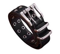 JIARY Cinture da Uomo Cintura Uomo Pelle Cuoio Vero, Classica Cintura da Lavoro con Fibbia A Doppio Ago, Cinture Business Casual per Jeans Pantaloni,Nero,125CM/49.2''