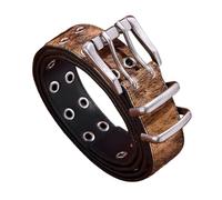 JIARY Cinture da Uomo Cintura Uomo Pelle Cuoio Vero, Classica Cintura da Lavoro con Fibbia A Doppio Ago, Cinture Business Casual per Jeans Pantaloni,A Brown,105CM/41.3''
