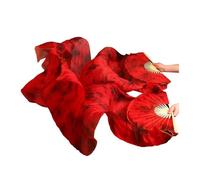 JIASENSM Velo Fan Lungo di Danza del Ventre, Real Silk Belly Dance 1PC/1pair Veil Fans Bamboo Handmade Dyed Tie Dye Belly Danc Performance Natural Silk Fans(FS108,280cm 1 Pair)