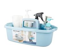 JiatuA Grande cestino portaoggetti in plastica portatile per doccia con manico per bagno, camera da letto, cucina, dormitorio universitario, giardino, garage, attrezzi, accessori per la pulizia, blu