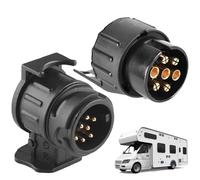 Jiavlyx 2 Pezzi Adattatore Rimorchio, Adattatore Gancio Traino da 7 A 13 + Adattatore Gancio Traino da 13 A 7, Camion Caravan Gancio Traino Spina Rimorchio, Sistemi A 12 V, per Rimorchi, Roulotte