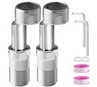 Jiavlyx 2 Pezzi Raccordo Eccentrico Rubinetto, Adattatori Per Rubinetto Doccia, Lunghezza Regolabile 50mm-80mm, Girevole A 360 Gradi Raccordo Eccentrico Rubinetto, Per Cucina Bagno