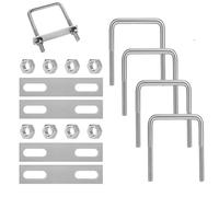 Jiavlyx 4 Pezzi Bullone A U Quadrato, M8 * 80 * 50mm Bullone Quadrato, Con 8 Dado Esagonale E 4 Piastra Di Telaio, Bullone A U In Acciaio Inox, Cavallotto Di Fissaggio A U, Per Tubi, Industriali