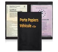 jiawaggag 1 confezione porta carte auto con custodia a 3 persiane trasparente custodia per carta grigia porta documenti veicolo 20 x 16 cm per tasca con licenza di condurre la carta d'identità, Nero