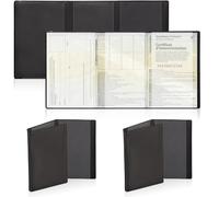 jiawaggag Set di 3 buste per carte grigie e assicurazioni, con certificazione di immatricolazione, custodia trasparente in plastica per documenti auto moto, nero, 20, Contemporaneo