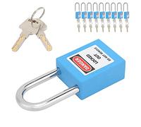 Jiawu 10 Set Lucchetti di Sicurezza 1,5 Pollici, Lucchetto in Acciaio Industriale con Etichetta Scrivibile, Blocco di Sicurezza Resistente Alla Corrosione per Macchine, Produzione, Industria Chimica