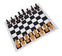 Jiawu 2 in 1 Scacchi e Dama Internazionale, Pieghevole, 25x25cm | Gioco da tavolo a dama portatile, pezzi in plastica, 56 pezzi, per feste in campeggio in viaggio, regalo ricreativo per la