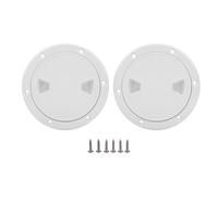 Jiawu 2 Pezzi di Boccaporto per Barche, Boccaporto di Accesso al Ponte Marino in ABS Rotondo da 4 Pollici con Coperchio Staccabile, di Ispezione Antiscivolo per Strutture (White)