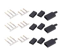 Jiawu 50 Pezzi Kit Connettori Ricevitore Servo per Modelli RC | Terminali placcati in oro, connettori maschio femmina, alloggiamento a 3 pin, fibbia di bloccaggio, struttura in ottone