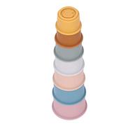 Jiawu 7 Pz Tazze Sovrapponibili in Silicone, 7 Cm, Giocattoli per il | Giocattoli impilabili per bambini a forma di animale, set di nidificazione colorato, sviluppo sensoriale, abilità motorie,