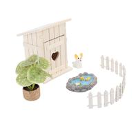 Jiawu Accessori per Giardino Fatato, Materiale in Resina Resistente Dettagli Intricati Kit per Giardino Fatato, Accessori da in Miniatura con Figure di Cani Recinzione Componenti per Piante in Vaso