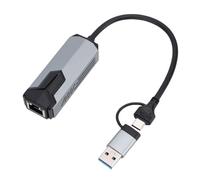 Jiawu Adattatore USB A da USB C A Ethernet 5 Gbps, Adattatore di Rete da A RJ45, Convertitore LAN Ad Alta velocità per Tablet Portatile, Guscio in Lega di Alluminio