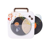 Jiawu Altoparlante Bluetooth retrò con Luce RGB, Altoparlante Bluetooth Portatile, Riproduzione Automatica di Dischi Stereo Vintage Wireless, Supporta Schede di Memoria, Chiavette USB (WHITE)