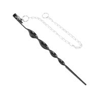 Jiawu Anchor a Catena di Pioggia da 13 Pollici in Ferro Ricoperto di Polvere Nera, Stake Stabile a Spirale di Pioggia a Spirale, Facile da Installare, Impedisce L'oscillazione di Forti Venti