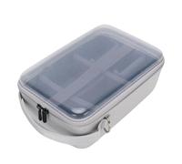 Jiawu Borsa per Fotocamera Digitale Mirrorless, Impermeabile, Portatile, con Divisori per L'archiviazione Visiva, Tracolla in PVC PU, Adatta per Viaggi, Grigio Chiaro