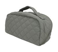 Jiawu Borsa per Trucco Piatta Borsa Toilette Resistente All'acqua con Portaspazzole Separato per Donna, Scelta Regalo Elegante, Ideale per i Viaggi o la Routine Quotidiana (GREEN)