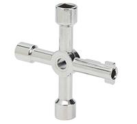 Jiawu Chiave Universale 4 in 1, Utensile in Lega di Zinco per Armadietti | Chiave per interruttore a croce, per armadio elettrico, valvola, contatore dell\'acqua, porta dell\'ascensore