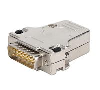 Jiawu Connettore Seriale D-SUB, Guscio Metallico Maschio a 15 Pin Resistente Al Fuoco, Adattatore D-SUB con Prestazioni Affidabili per Applicazioni VGA di Ingegneria Elettrica PCB