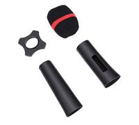 Jiawu Copertura per Microfono Wireless in Silicone con Anello Antiscivolo per Parabrezza, Custodia Protettiva Antiurto Antiscivolo con Parabrezza, per KTV Home Karaoke Stage (BLACK)