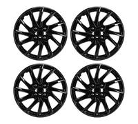 Jiawu Coprimozzi, Copricerchi Universali 14 Pollici di Ricambio per la Maggior Parte delle Auto Camion SUV, Confezione 4, Accessori per Auto, Copricerchi di Ricambio a Scatto in (BLACK)