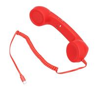 Jiawu Cornetta Telefonica retrò, Cornetta Telefonica Vintage con Impugnatura Curva Ergonomica, Cablata per Telefono retrò di Tipo C con qualità della Chiamata Chiara e Controllo del Volume per (rosso)