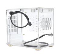 Jiawu Custodia Mini ITX in Acrilico, Custodia da Gioco Mini ITX Aperta a 360 Gradi Trasparente per Computer Desktop