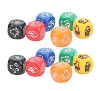 Jiawu Dadi per Gioco di Indovinello con le a 6 Facce, Set da 12, 6 | Dadi forbici carta sasso, dadi in plastica da 20 mm, per feste, serate di giochi in famiglia