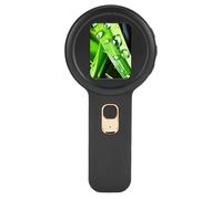 Jiawu Digitale Avanzato con Microscopio Portatile LED LED 200x per la Valutazione dei Gioielli con Due Fonti di Luce Bianca e Dimora per L'osservazione della Natura (BLACK)