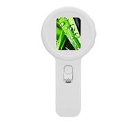 Jiawu Digitale Avanzato con Microscopio Portatile LED LED 200x per la Valutazione dei Gioielli con Due Fonti di Luce Bianca e Dimora per L'osservazione della Natura (WHITE)