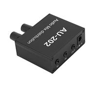 Jiawu Distributore Audio Mixer Stereo, Amplificatore Mix Audio Jack da 3,5 Mm con 2 Ingressi e 2 Uscite, Amplificatore di Segnale con Guscio in Lega di Alluminio Plug and Play per DVD CD MP3 TV