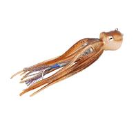 Jiawu Esche Realistiche per Polpo da Pesca a Getto d'inchiostro, 300 G, Esca Morbida in TPE per Lingcod, Dentici, Cernia, Halibut, Pesci di Roccia - Baffi Spessi Anti- con Testa in Acciaio