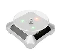 Jiawu Espositore Rotante Solare Girevole a 360°, Supporto Rotante a LED, Alimentato a Energia Solare, Girevole Motorizzato Elettrico, Espositore per Giradischi per Gioielli e Prodotti