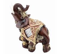 Jiawu Feng Shui Statue of Elephants Sculpture, un Simbolo di Ricchezza con Performance Squisita, Fondo Non Slip, Porta felicità e una Fortuna All'interno della Casa, Forma Vivida (Grano di legno