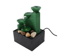 Jiawu Fonte del Tavolo Circolazione Dell'acqua Decorativa USB Desktop Fonte Cascata con Pietre a LED Leggera, Ideale per L'ufficio del Soggiorno, Materiale Plastico (#1)