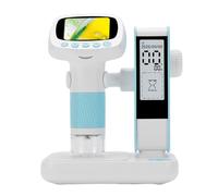 Jiawu Fotocamera Digitale Portatile per Microscopio HD 1080P per Bambini da Esterno con Supporto, Set di Kit per Microscopio per Bambini Leggero Giocattolo per Esplorazione Scientifica Blu