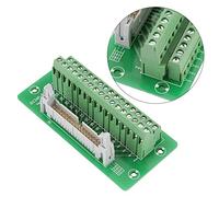 Jiawu IDC34P 34Pin Maschio Header Board, Morsettiera a Vite | Adattatore di interfaccia PLC con staffa per guida DIN da 15/32/35 mm, per cablaggio PLC, servo Mitsubishi e armadio di